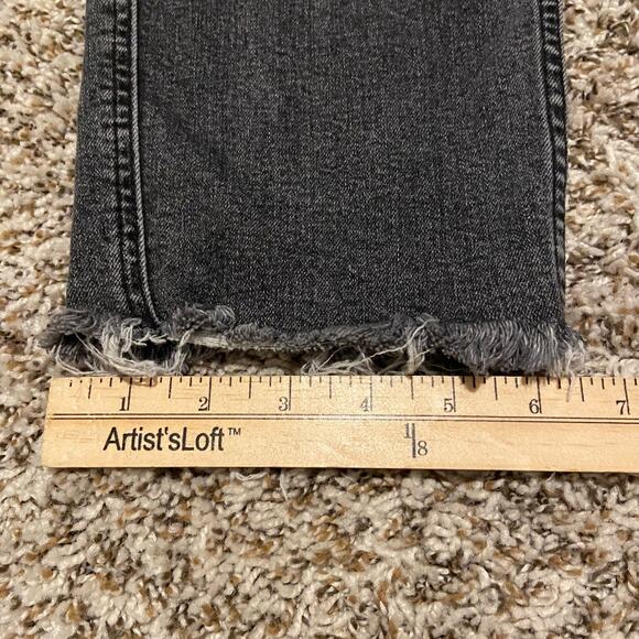 Free People We The Free CRVY Vintage Straight Jean 28 Faded Black Raw Hem Crop - Picture 10 of 10